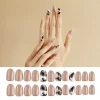 The latest oval-shaped, naturally slender, marble-textured wearable nail art patch, ribbon matte nail art patch, and wearable nail art product from INS Specification image